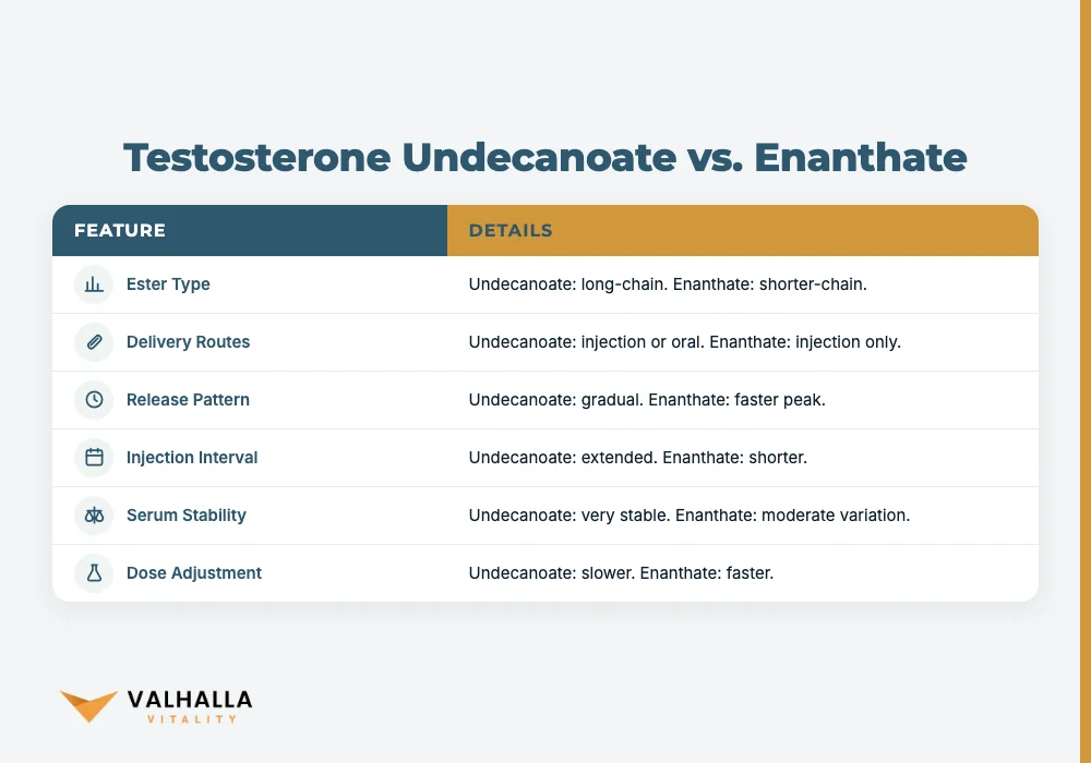 Testosterone Undecanoate vs. Enanthate